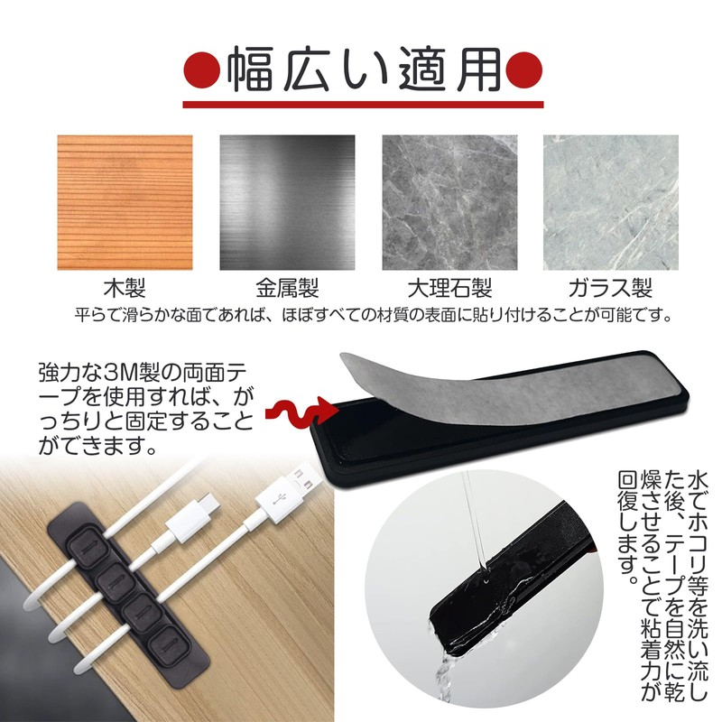 ESJNNK Cable Clip Magnet, 4-Pack, Cable Holder, Computer Wiring, Cable