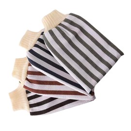 Vaguelly 4pcs Bath Gloves Durable Exfoliating Body Wash Scrubber Towels for Men Women Soft and Comfortable Mixed Colors for Shower Spa and Skin Care