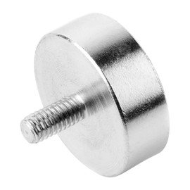 vasalat Pot Magnet with Threaded Pins for Screwing In, Magnet with Metal Discs and Rubber Caps, Diameter 20 mm, Neodymium, 18-Piece Set