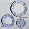 Merritt Savannah 6"" Melamine Saucer Appetizer Bread Plate, Blue/White, Set