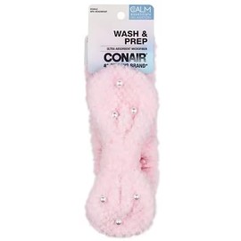 Conair Face Wash, Wash & Prep Ultra Absorbent Microfiber Spa Headwrap, Pink