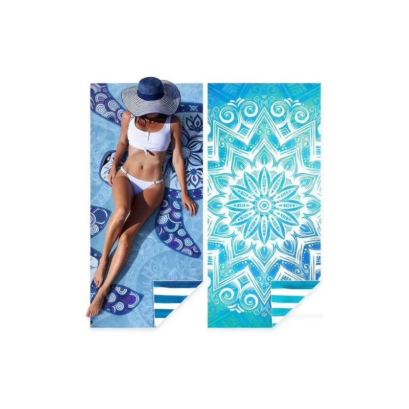 Pack de 2 Toallas de Playa de Microfibra para Adultos