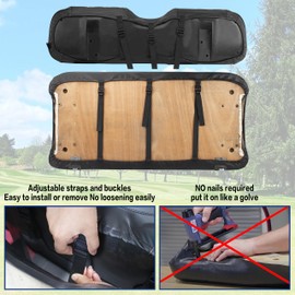 NOKINS Golf Cart ET Front Seat Covers Suitable for EZGO TXT 1994-2013/EZGO RXV OEM Standard Front Seat Cushion, No Stapler Required, Golf Cart Vinyl Replacement Seat Cover Black Stitching