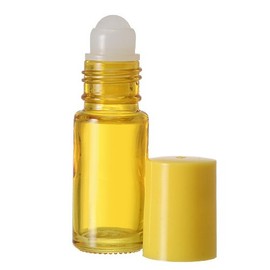 The Parfumerie 5 ml. Glass Roll on Bottle. Perfect for Essential Oils Aromatherapy, Perfume and Cologne. Plastic Roller. Pipettes Included (144 Bottles, Yellow)