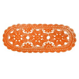 uxcell - Manteles individuales de ganchillo hechos a mano, 3 flores con patrón de 3 flores, para decoración de bodas, fiestas, color naranja