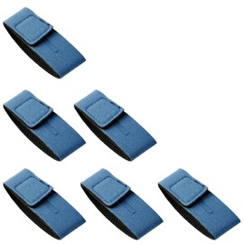 Tabanzhe 6PCS Fishing Rod Belts Ties - Magic Bait Straps, Spinning Rod Holders, Fishing Tackle Tie Bag Accessories - Elasticated Telescopic Rod Guide Ring Fixing Straps (Blue)