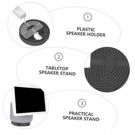 TEHAUX Desktop Speaker Holder for Stand with Wire Management for Clean Setup Living Room and Bedroom No Drilling Required Sleek Design