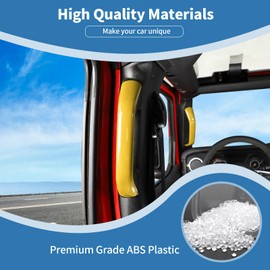 PDKLIN for Jeep JL A&B Pillar Grab Handle Trim Cover Compatible with Jeep Wrangler JL JLU Gladiator JT 2024 Yellow Interior Accessories 4 pcs