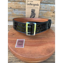 Don Hume BROWN Gloss Clarino Leather 2 1/4 Duty Belt w/ Buckle Sz 32 30.5 36.5