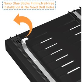 FWYLSY Pull Out Cabinet Organizer, Expandable Slide Out Drawer - 16.9" Deep Adhesive Storage Shelf with 4pcs Divider Racks for Kitchen Pantry Bathroom Home, 11.8"-18.1" W, Black