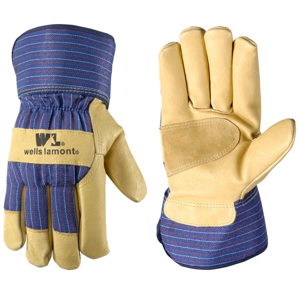 Men's Heavy Duty Leather Palm Thinsulate Winter Work Gloves with Safety Cuff, Extra Large (Wells Lamont 5235)