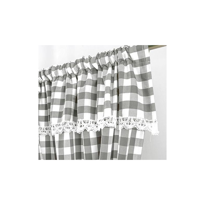 Householdfurnishing Embroidered Kitchen Window Pair Curtains Set Rod Pocket with