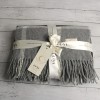 Luna Cashmere Wool Plaid Throw Blanket Made in Italy Cream