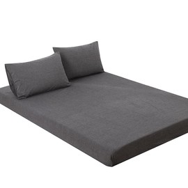 Fitted Sheet Semi-Single, 31.5 x 78.7 x 11.8 inches (80 x 200 x 30 cm), Mattress Cover, Organic Cotton, Washed Cotton, 11.8 inches (30 cm) Deep Pocket, Bed Sheet, Bed Cover, Western and Japanese