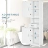 kleankin Slim Bathroom Storage Cabinet, Tall Bathroom Cabinet, Linen Tower