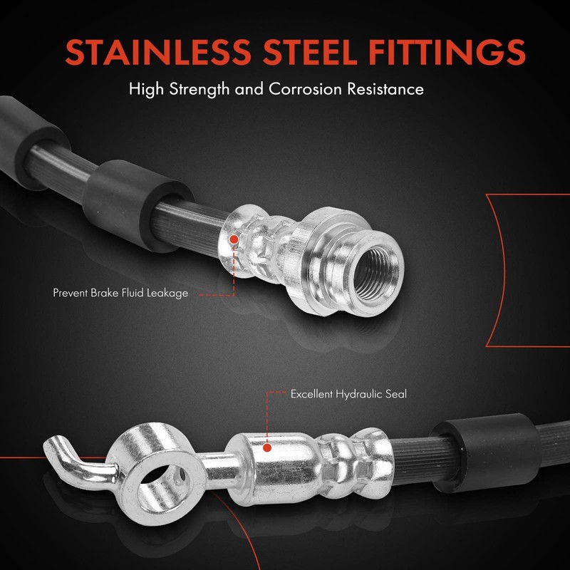 A-Premium Rear Driver Brake Hydraulic Hose Compatible with Select Ford