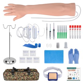 Skillssist Phlebotomy Practice Kit, IV Practice Arm with Veins, Blood Draw & Venipuncture Training for IV Insertion Practice, IV Injection Practice Kit for Medical Education and Demonstration Only