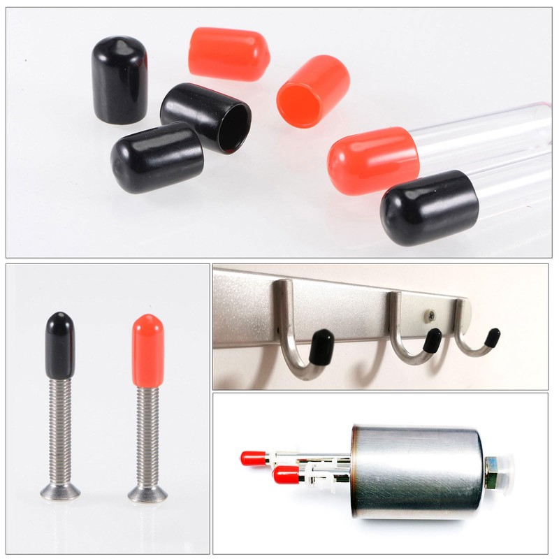 sourcing map 50pcs Rubber End Caps 5mm ID Vinyl Cap