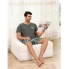 Bresdk Men's Short Cotton Pyjamas with 2 Buttons Checked Summer