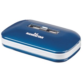 Manhattan AC-2635 Hub USB V2.0 7 Ptos Azul con Fuente, Azul