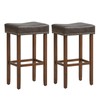 Giantex Bar Stools Set of 2, 29.5" Saddle-Shaped Kitchen Stools,
