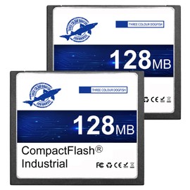 Dogfish Compact Flash Memory Card 128MB 2PACK Industrial CF Type I Card FAT16 for Industrial Equipment and Vintage Digital Cameras