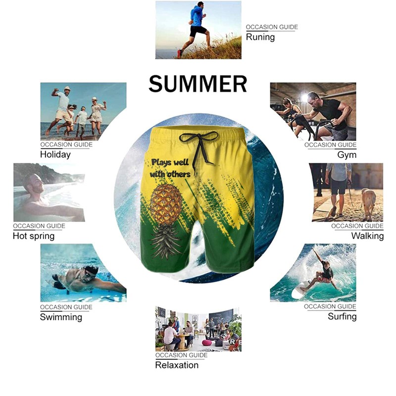 Heucapc Men's Swim Trunks Quick Dry Swimming Trunks Upside Down