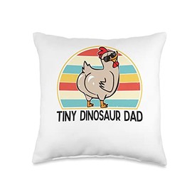 Tiny Dinosaur Chicken Dad Funny Dinosaur Chicken Dad Men Throw Pillow, 16x16, Multicolor