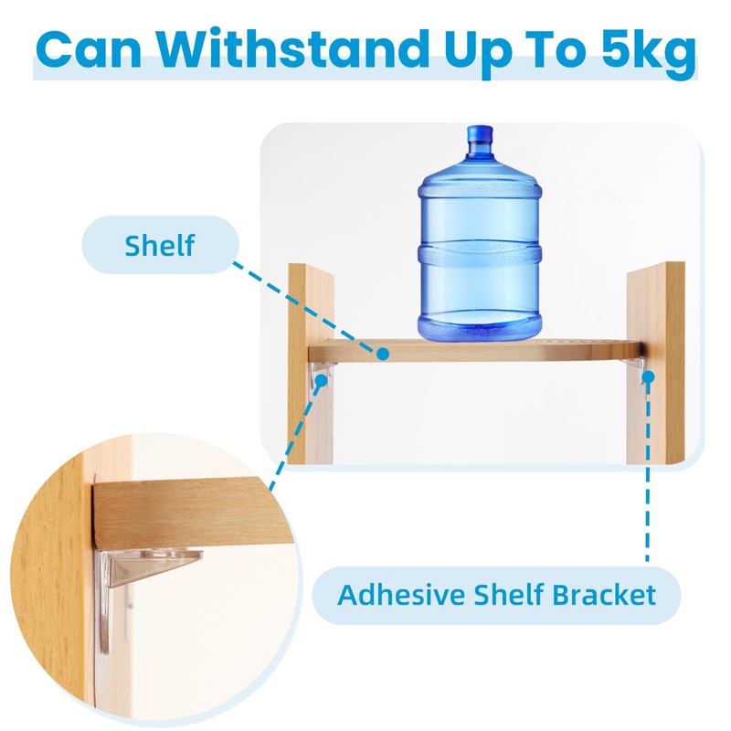 12 PCS Shelf Support Pegs, Adhesive Shelf Bracket, Cabinet Shelf