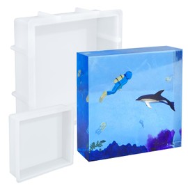 Large Square Resin Molds, Deep Cube Silicone Casting Molds for Epoxy Resin, Large Molds for Flower Preservation, Deep Pour Molds for Furniture Decoration, DIY Wedding Bouquets, Valentine's Day Gifts