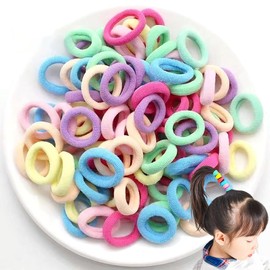 Akkerds Hair Ties for Kids, Children, Cute, Large, Small, Kids, Hair Accessories, Girls, Hair Ornaments, Set of 100 (Colorful)