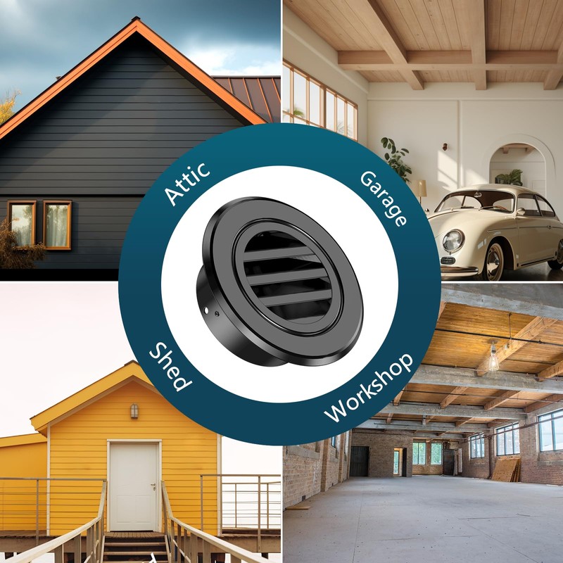 6 Inch Soffit Vent, HG Power Aluminium Alloy Louver Grille