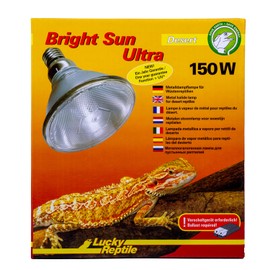 Lucky Reptile Bright Sun UV Desert Metal Halide Lamp for E27 Socket with UVA and UVB Radiation, 150 Watt Ultra (ballast required)