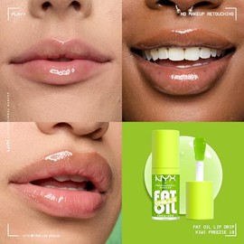 NYX MAQUILLAJE PROFESIONAL Fat Oil Chillz, brillo labial hidratante, brillante y vegano con tinte - Kiwi Freeze (Verde Claro)