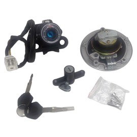RAYANA Ignition Switch+Gas Fuel Tank Cap+Seat Lock+Keys Compatible for Kawasaki Ninja 650/EX650 2013-2016 Ignition Switch Fuel Gas Cap Cover Seat Lock Key Set