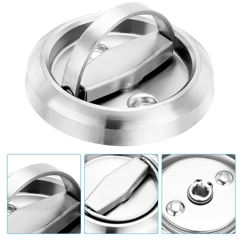 PATIKIL Recessed Door Handles, 2 Pcs Round Flush Pulls Stainless