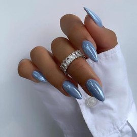 KQueenest- Diseño cromado: nuestras uñas acrílicas para mujer cuentan con un deslumbrante acabado cromado Aurora que resiste la decoloración. Con opci