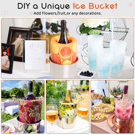 Ice Bucket Mold,Ice Mold Wine Bottle Chiller,Cocktail/Champagne Bucket Ice Mold, Flower/Fruits/Any Decoration to DIY Your Bucket Ice Mold For Special Parties/Bar/Holiday/Wedding,Beautiful&Creative