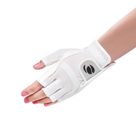 Orlimar Allante Half-Finger Golf Glove - Women’s Right Hand Medium (for Left-Handed Golfer),White
