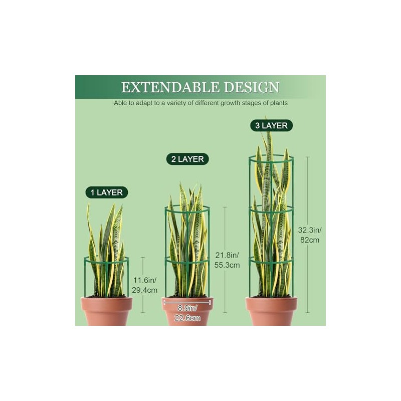 24Pcs Stackable Plant Support Stakes for Indoor and Garden Use