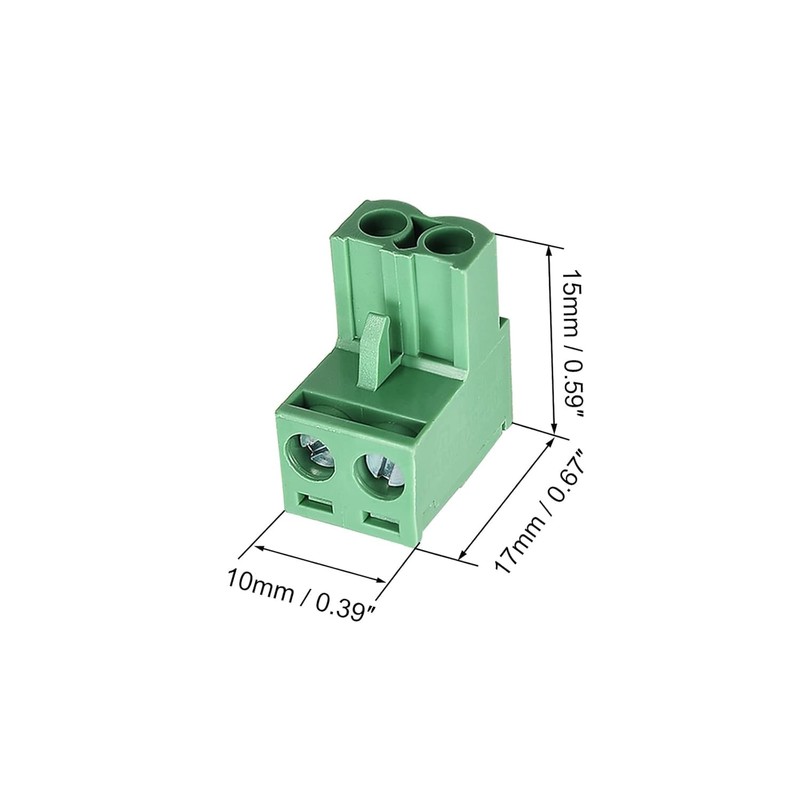 Willwewon 20pcs 2Pin 5.08mm Spacing Pluggable PCB Angle Screw Connector