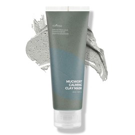 IsNtree Mugwort Calming Clay Mask 100ml, 3.38 fl.oz | Korean Skincare | Deep Pore Cleansing & Sebum Control | Soothing Wash-Off Mask for Sensitive Skin | Exfoliates & Refines Texture