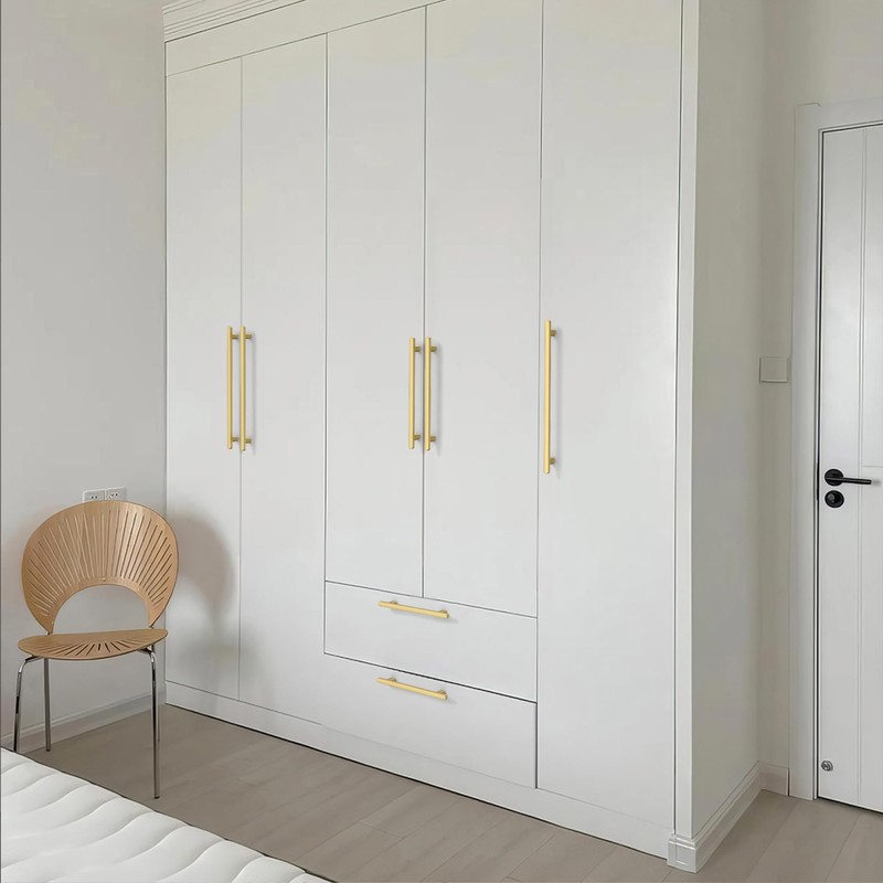 KNOKLOCK 10 Pack 10 Inch(254mm) Kitchen Cabinet Handles Brushed Gold