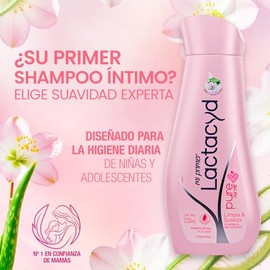 Lactacyd Mi Primer shampoo íntimo para niñas y adolescentes con lactoserum, ácido hialurónico y sábila; calma y ayuda a preservar el pH natural; hipoalergénico; jabon intimo femenino – 200 ml | 1‑Pack