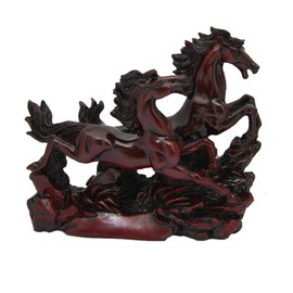 Ripe India Two Red/Cherry Running Horses, Victory Horses for Feng Shui and Vastu