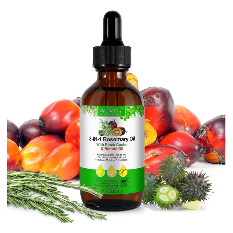Aceite 3 En 1 Romero Ricino Negro Batana Anticaída Capilar
