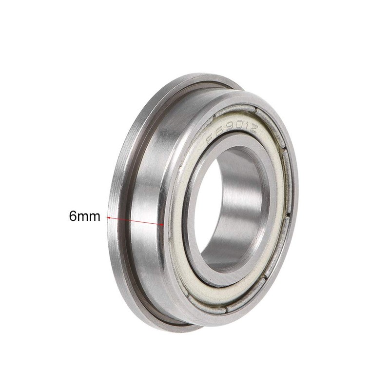 uxcell Flanged Ball Bearings 12x24x6mm Double Shielded Chrome Steel Bearing,