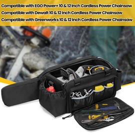 SAMDEW 10 & 12 Inch Chainsaw Carry Case Compatible with EGO Power+ Cordless Power Chainsaw, Chainsaw Storage Bag Compatible with Dewalt & Compatible with Greenworks Chainsaw & Accessories, Bag Only