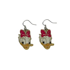 Daisy Cartoon Duck Character Face French Wire Earrings