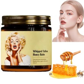Whipped Beef Tallow Honey Balm, Unscented Organic Face Cream, Tallow Balm All-Natural Moisturizer Hydrates and Nourishes the Skin 4 FL.oz